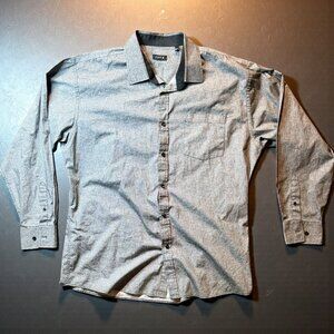 Jack Mens Long-Sleeve Button-Up Shirt 3XL Black & White Geometric Pattern Lightw